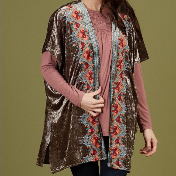 Altar'd State Sweaters - Altar’d State Velvet Kimono, L